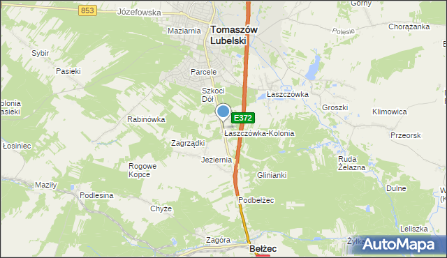 mapa Łaszczówka-Kolonia, Łaszczówka-Kolonia na mapie Targeo